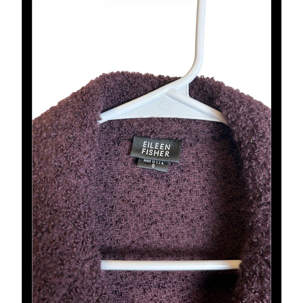 Eileen Fisher Boucle Plum Wool Jacket Size Small - Picture 3 of 5